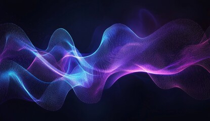 Obraz premium Abstract glowing purple and blue wave.