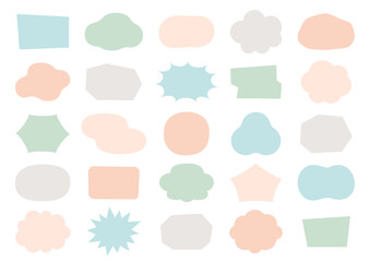 吹き出し　フレーム　シンプル　背景　枠　囲み　飾り　装飾　イラスト　ベクター　バリエーション　線なし