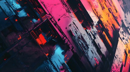 Neon Urban Abstraction: A Graffiti-Inspired Visual Odyssey