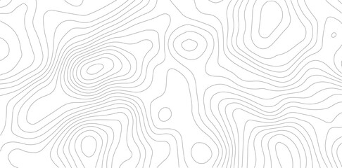 Fototapeta premium Geography landscape Topo contour map on white background, Topographic contour lines. Seamless pattern with lines Topographic map. Geographic mountain relief diagram line wave carve pattern. 
