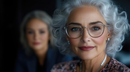 Fototapeta premium Confident senior woman, focused, in a business setting