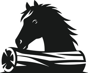 Vector peeking face horse animal silhouette