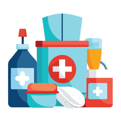 antiseptic wipes nurse equipment isolated on white background
