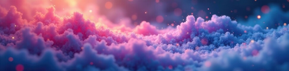 Ethereal waves of light dance across a misty background, soft glow, motion, ethereal
