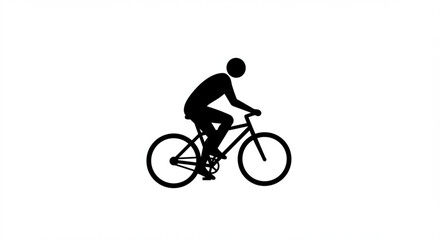 A black silhouette icon of a man riding a bike