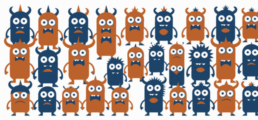 Colorful_Monster_Cartoon_Characters_Illustration_Funny_Monsters_with_Big_Eyes_and_Horns_Cute_Monster_Design_for_Kids_Party_Background_Vector_Image