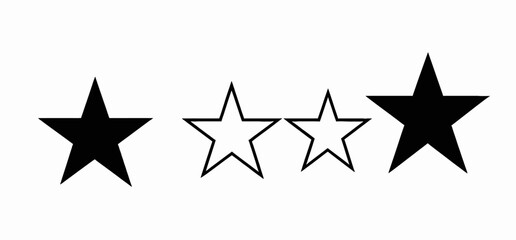 Obraz premium Four Star Rating Graphic_Black and White Star Icons_Customer Review Symbol_Vector Star Illustrations for Websites and Apps_Quality Feedback Design Element