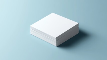Blank square cards stacked