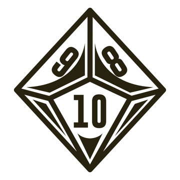 Dice D 100 Vector Illustration Black And white