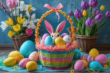 Vibrant Whimsical Easter Basket Decorations for a Cheerful Spring Celebration