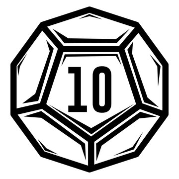 Dice D12 Natural 10