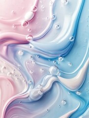 Abstract swirls of pastel colors with bubbles