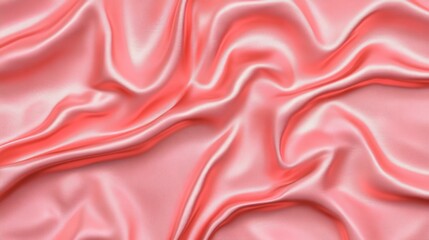 Obraz premium Soft, elegant folds of a coral-pink silk fabric.