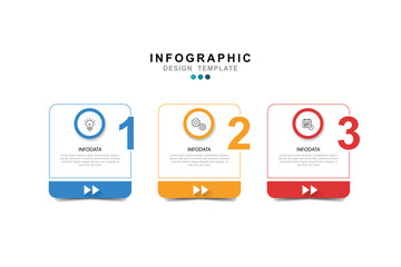 Business infographic template. 3 Step timeline journey. Process diagram, 3 options on white background