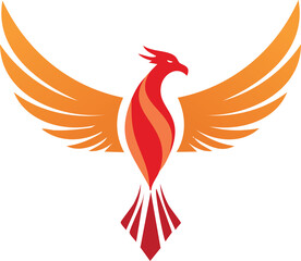 Fototapeta premium minimalist vector art logo illustration of phoenix 