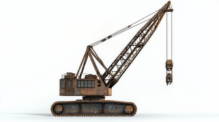 An industrial crane isolated on a plain background for design concepts.