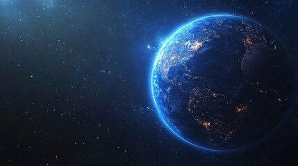 Stunning Night View of Earth from Space: A Celestial Masterpiece