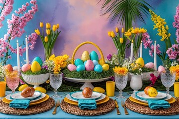 Elegant Easter Dinner Menu Ideas with Vibrant Decor and Stylish Ambiance