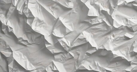 Obraz premium Intensely crumpled white paper texture, deep creases and shadows , fold, design element