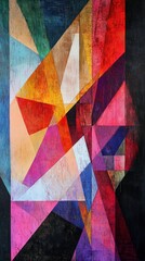 Chromatic Geometry, A vibrant abstract composition of colorful triangles