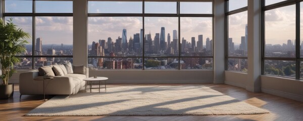 Penthouse condo, city skyline view, panoramic window,  cityscape,  skyscraper,  illuminated