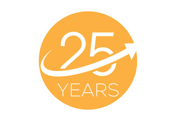25 Years Anniversary Celebration Logo with Arrow Design illustration
