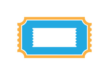Blue and Gold Blank Ticket Icon