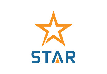 Obraz premium PrintBlue STAR Logo with Orange Star Icon