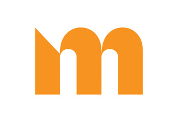 Abstract Orange Letter M Logo vector illustration