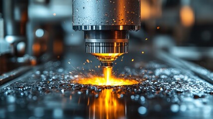 Industrial Precision: Metalworking Machine in Action