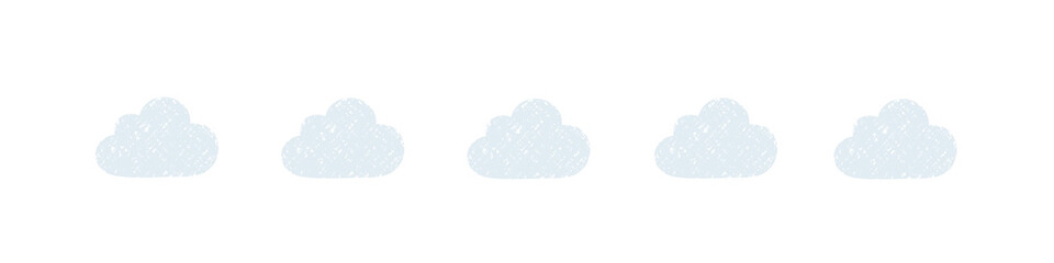 Hand-Drawn Cloud Motif Masking Tape