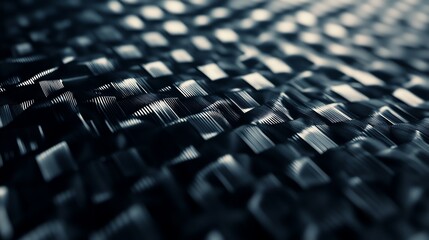 Close Up Texture of Woven Carbon Fiber Material with Diagonal Pattern