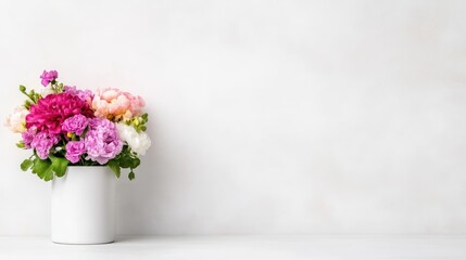 Fresh spring bouquet in simple vase
