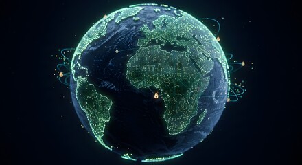 Global Network with Digital Earth.