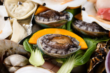 Seafood and vegetables
