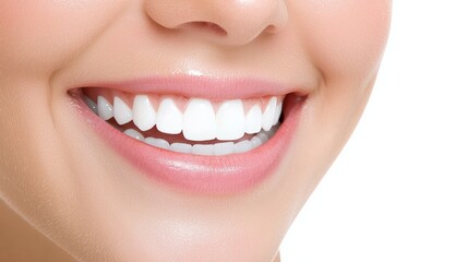 Fototapeta premium Radiant woman with a dazzling white smile, portrait of confidence and happiness