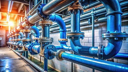 Detailed close-up image of a water pipe in a building's infrastructure, showcasing its inner workings and material composition , pipes inspection, water pipes