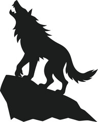 Minimal Howling Werewolf Vector – Eerie Halloween Style