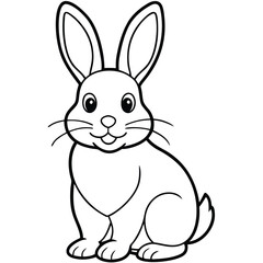 cute rabbit coloring page 