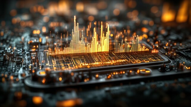 A Radiant Cityscape Emerges From A Computer Microchip Symbolizing The Fusion Of Advanced Technology With Modern Urban Development And Innovation