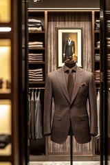 Modern showroom featuring high-end business attire.