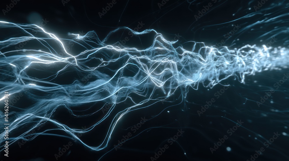 Wall mural abstract light trails create a mesmerizing effect, symbolizing advanced technology and innovation in