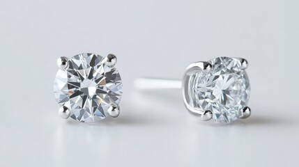 Elegant diamond stud earrings with shining brilliance showcasing clarity and style, perfect for fashion accessories and luxurious jewelry collections.