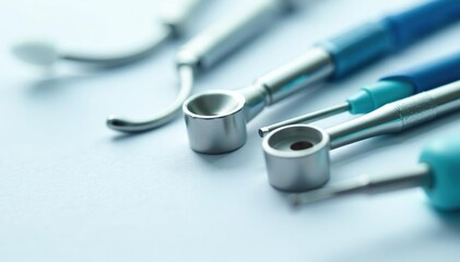 Close-up of veterinary instruments on white, sterile setting, isolated, vet