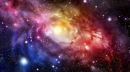 Obraz premium Cosmic Symphony: An abstract representation of a vibrant and colorful galaxy
