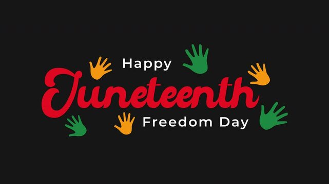 Animation of Juneteenth freedom day celebrations, ideal for social media, presentations, education, and cultural events.