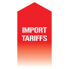 IMPORT TARIFFS icon, logo, symbol, vector