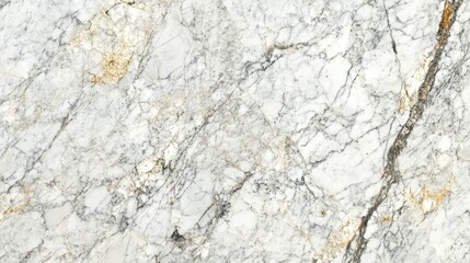Elegant White Marble Surface with Subtle Grey Veins and Warm Gold Highlights, Perfect for Design, Backgrounds, and Architectural Applications