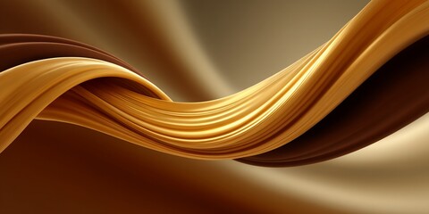 Abstract golden and brown waves dynamically intertwine in smooth motion