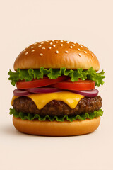 hamburger on a white background